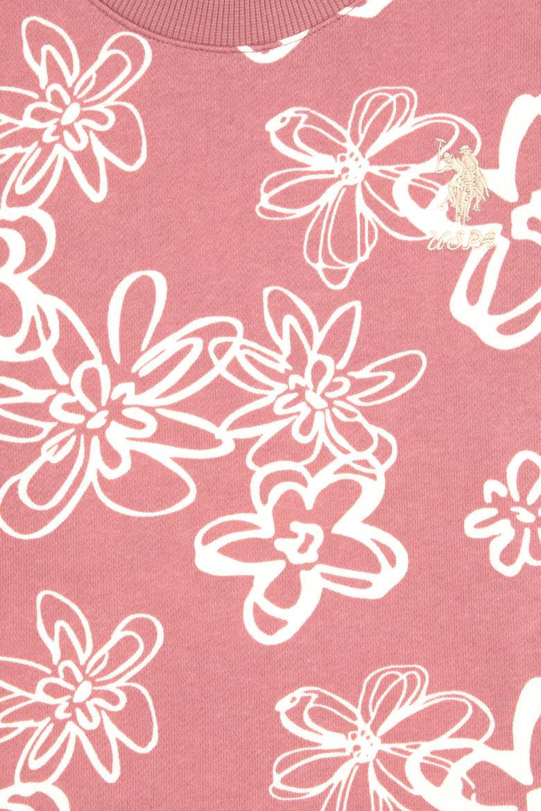 Kız Çocuk Orkide Çiçek Desenli Bisiklet Yaka Sweatshirt - 50317957014