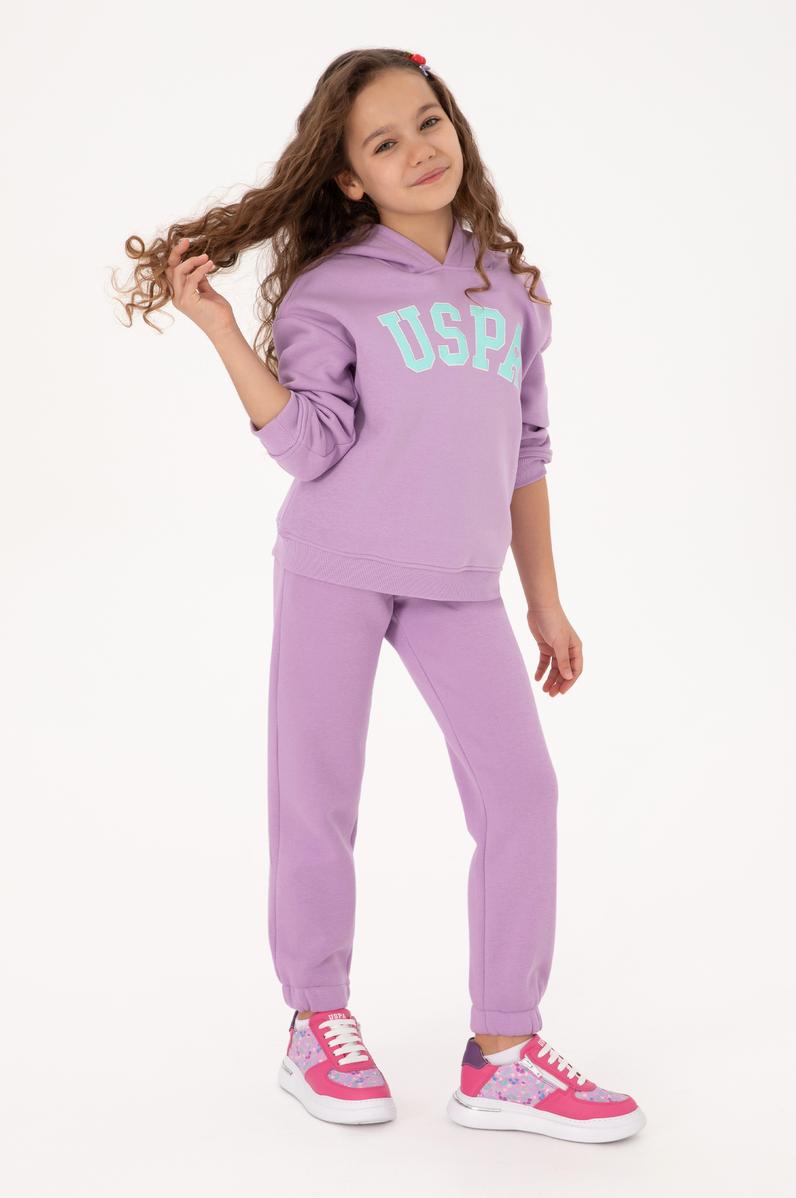Kız Çocuk Lila Şardonlu Jogger Eşofman Altı