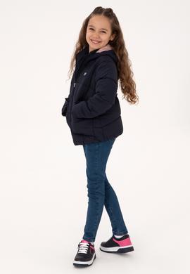 Kız Çocuk Lacivert Kapüşonlu Mont - 50313057006