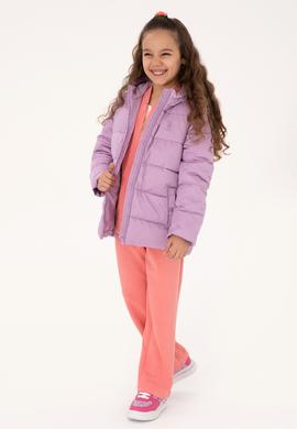 Kız Çocuk Lila Kapüşonlu Kaban - 50313073002