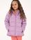 Kız Çocuk Lila Kapüşonlu Kaban