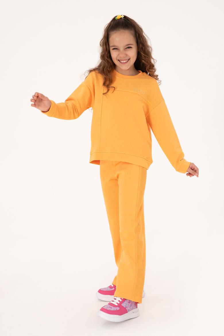 Kız Çocuk Turuncu Şeritli Eşofman Altı