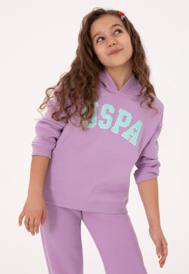 Kız Çocuk Lila Şardonlu Kapüşonlu Sweatshirt - 50317890022