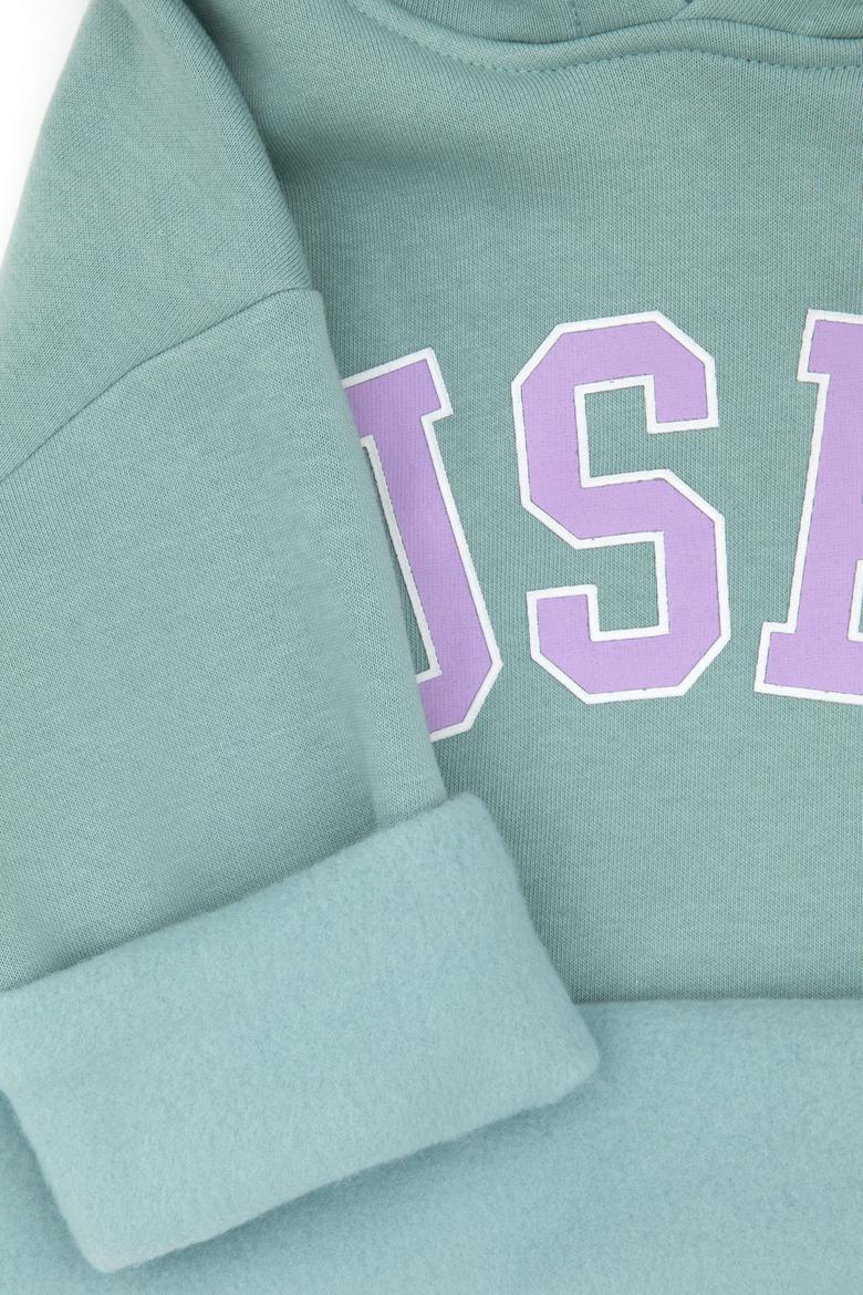 Kız Çocuk Şardonlu Kapüşonlu Mint Sweatshirt - 50317890037