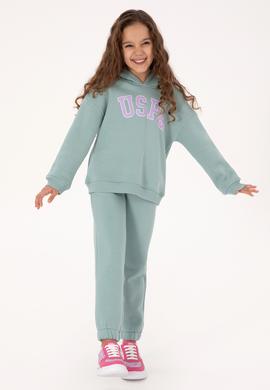 Kız Çocuk Şardonlu Kapüşonlu Mint Sweatshirt - 50317890037