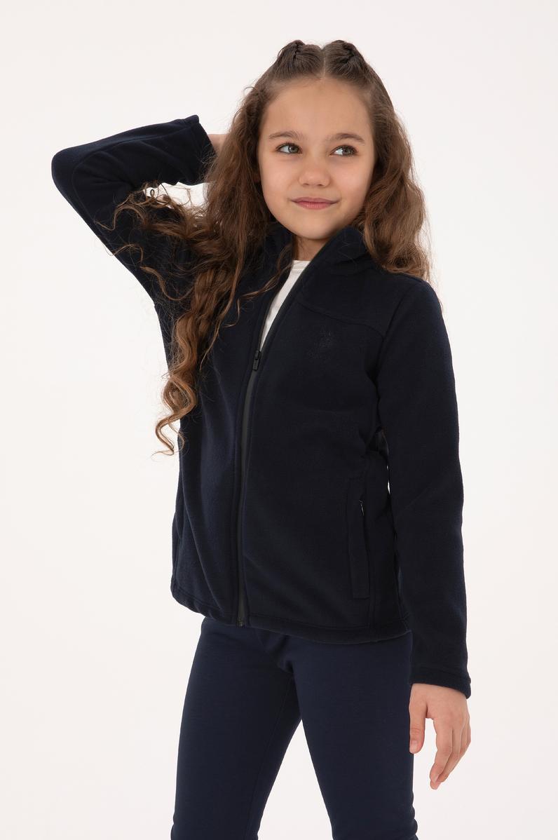 Kız Çocuk Açık Lacivert Fermuarlı Polar Sweatshirt