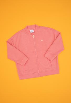 Kız Çocuk Neon Pembe Fermuarlı Örme Hırka - 50317869010