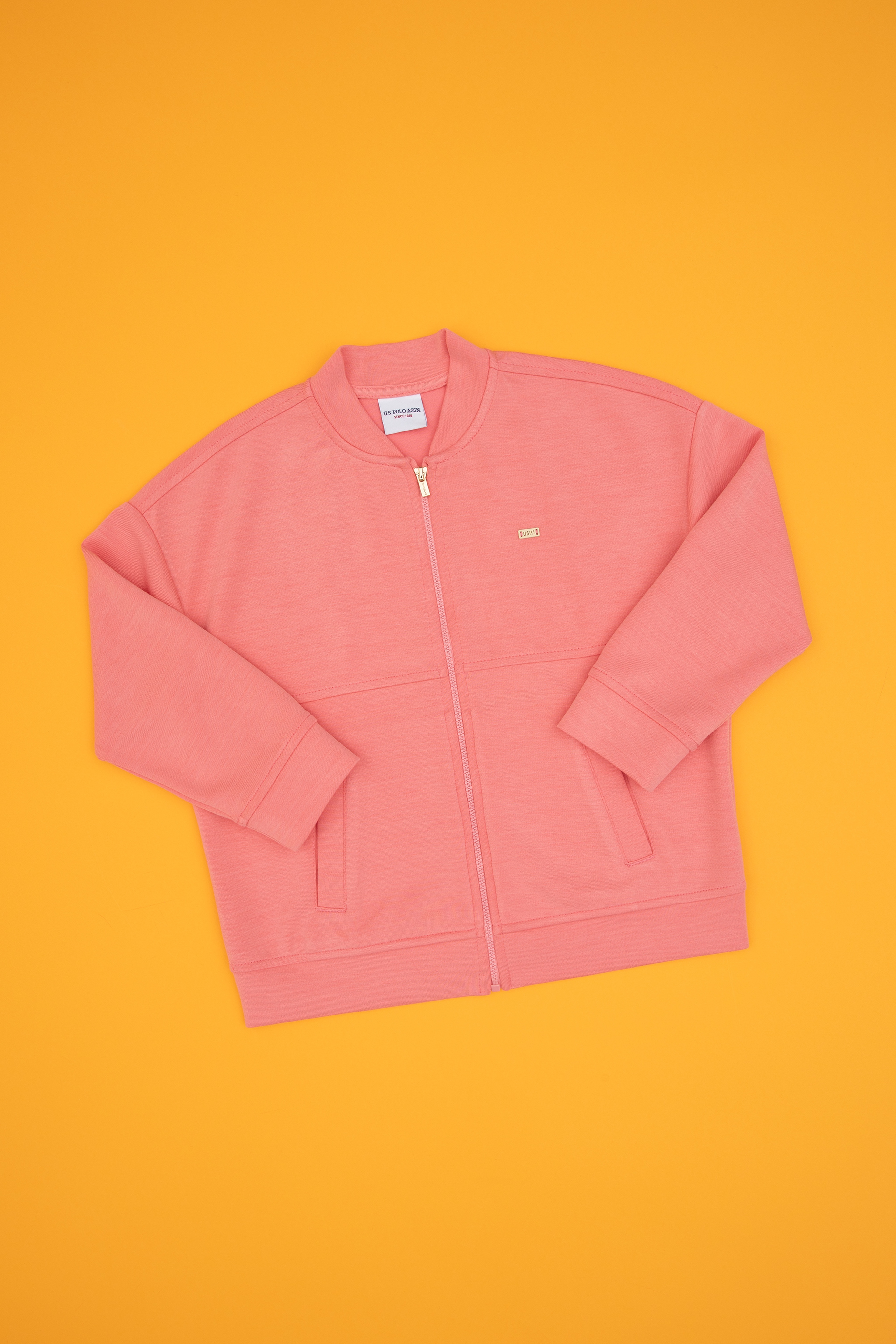 Kız Çocuk Neon Pembe Fermuarlı Örme Hırka - Image 3