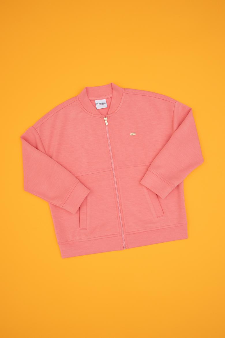 Kız Çocuk Neon Pembe Fermuarlı Örme Hırka - 50317869010