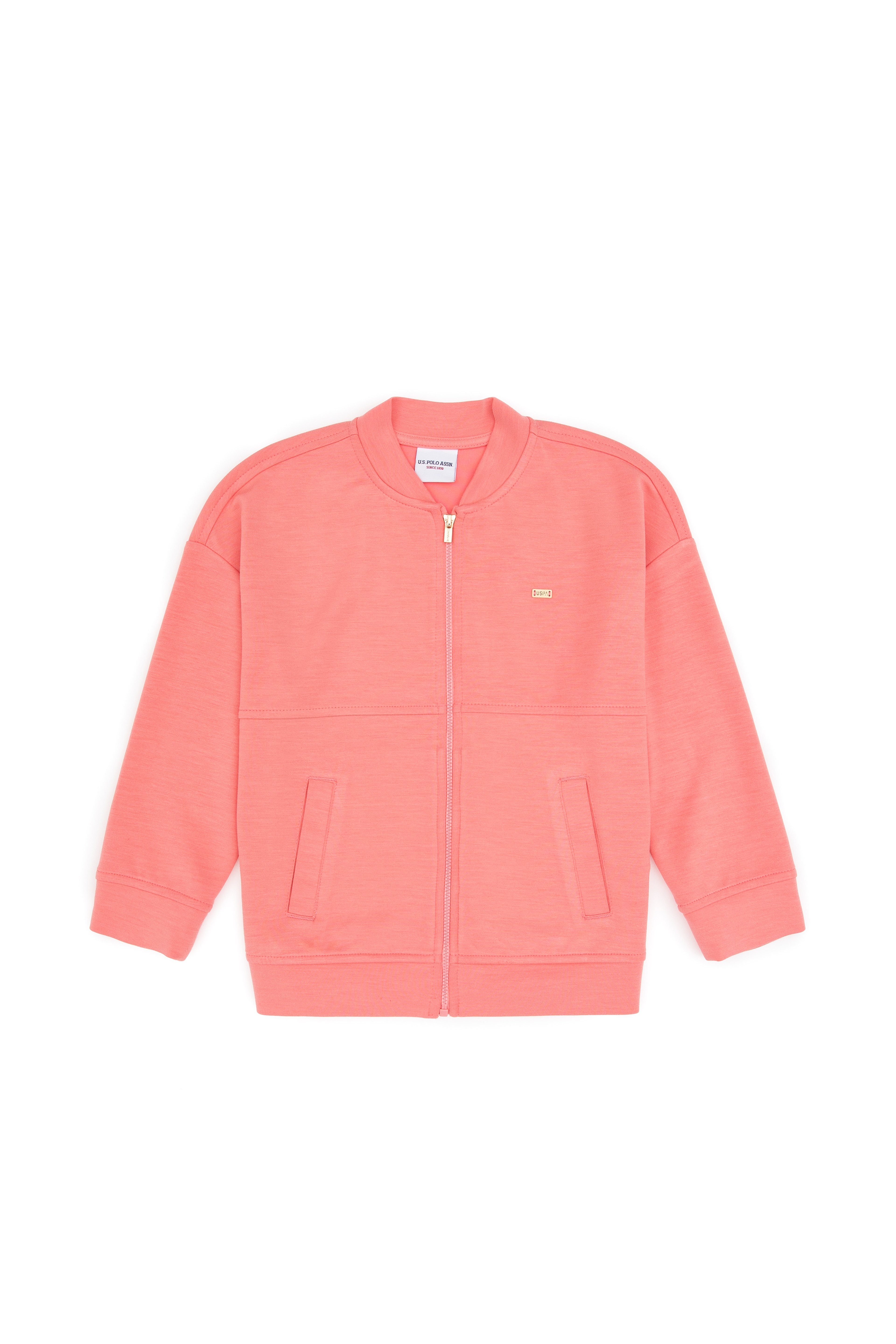 Kız Çocuk Neon Pembe Fermuarlı Örme Hırka - Image 4
