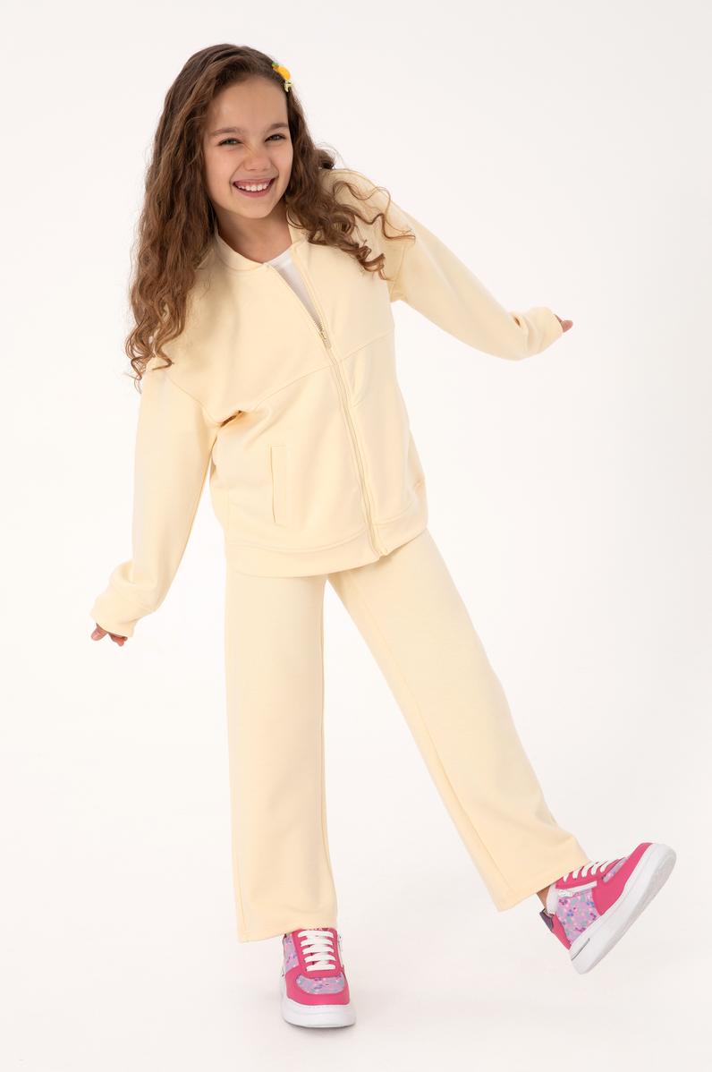 Kız Çocuk Ekru Eşofman Altı