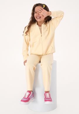 Kız Çocuk Ekru Fermuarlı Örme Hırka - 50317869012