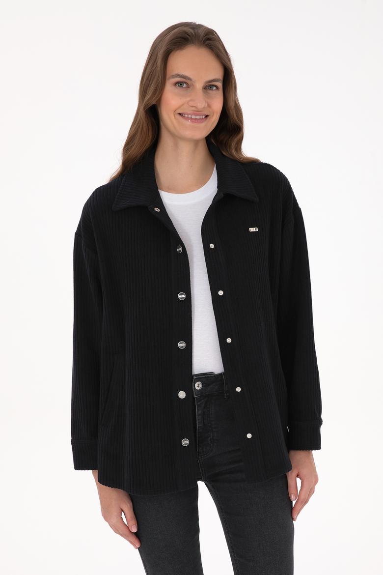 Kadın Siyah Örme Gömlek