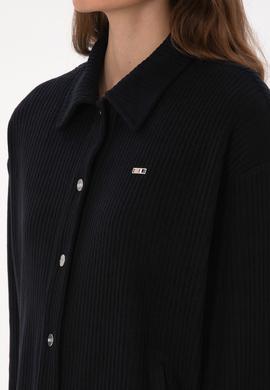 Kadın Siyah Örme Gömlek - 50314179009