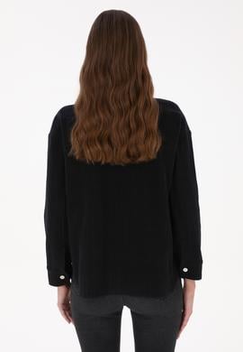 Kadın Siyah Örme Gömlek - 50314179009