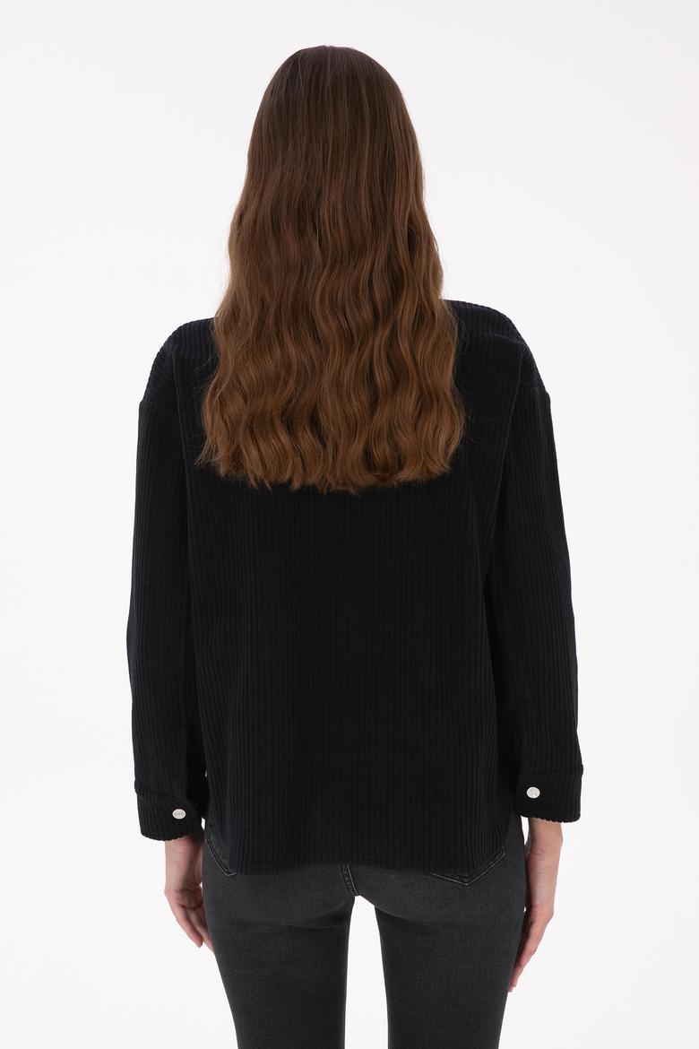 Kadın Siyah Örme Gömlek - 50314179009