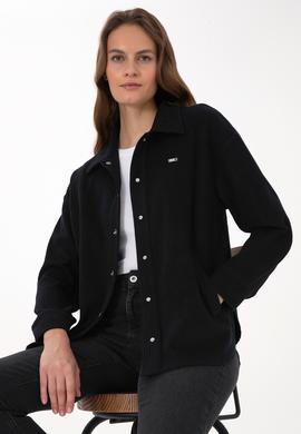 Kadın Siyah Örme Gömlek - 50314179009