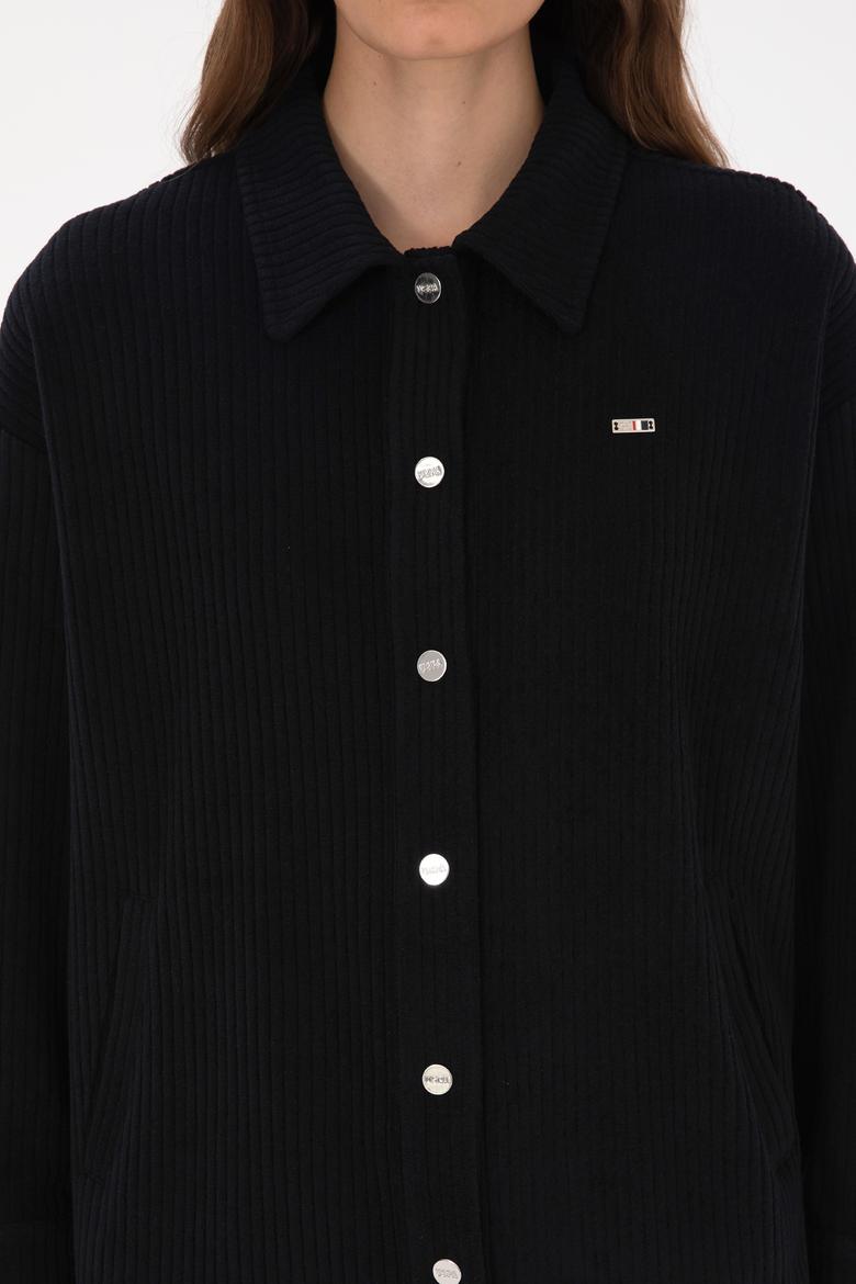 Kadın Siyah Örme Gömlek - 50314179009