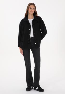 Kadın Siyah Örme Gömlek - 50314179009