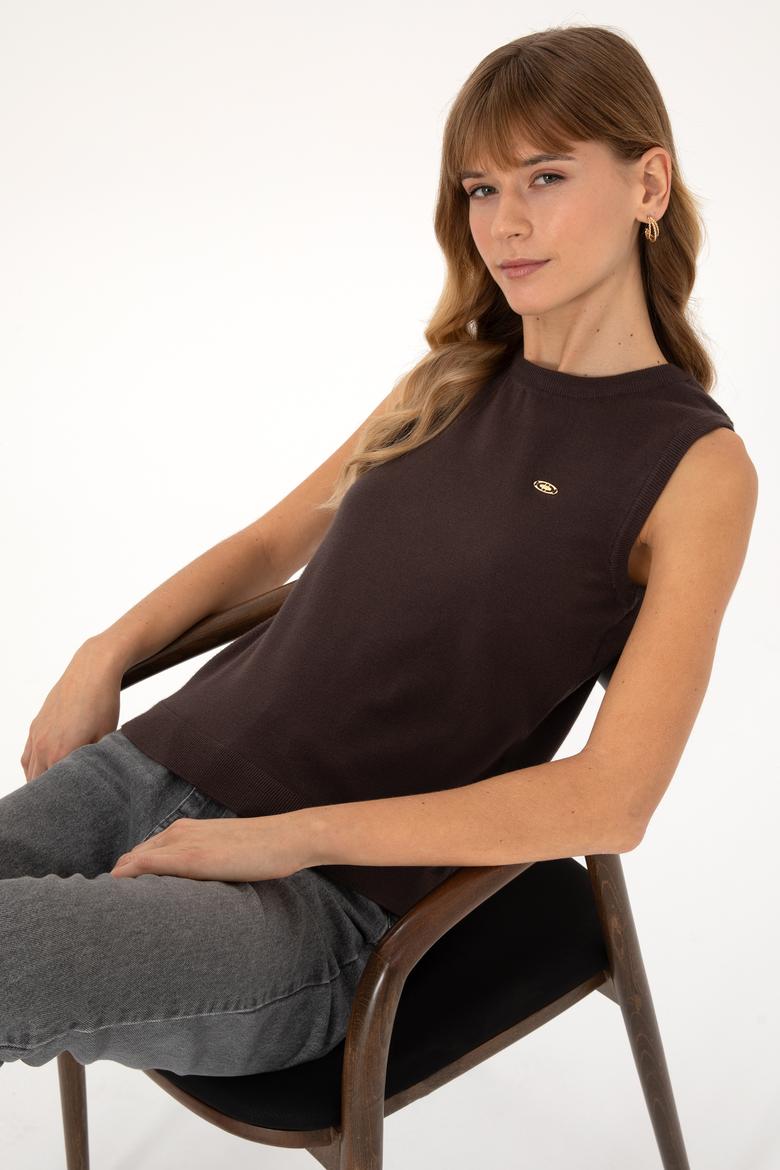 Kadın Koyu Kahverengi Kazak - 50314625031