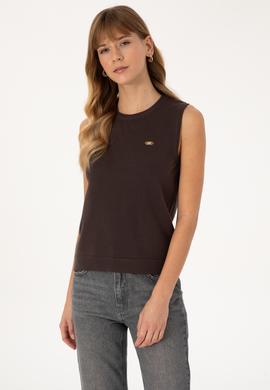 Kadın Koyu Kahverengi Kazak - 50314625031