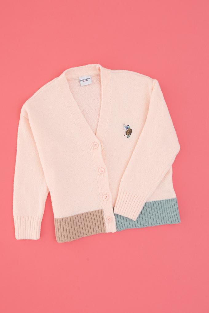 Kız Çocuk Açık Pembe Triko Hırka