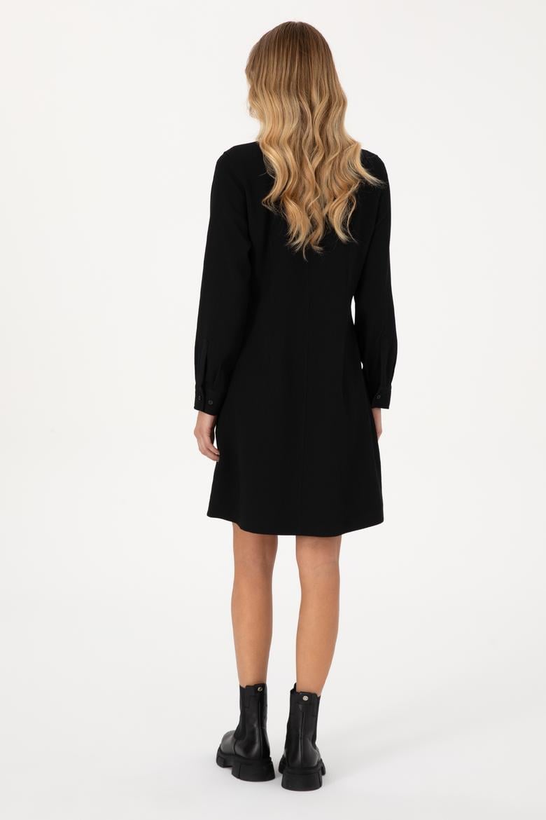 Kadın Siyah Dokuma Elbise - 50316609006