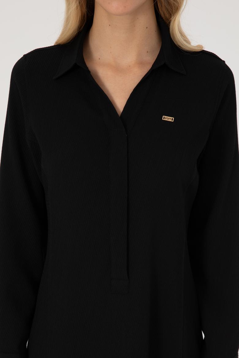 Kadın Siyah Dokuma Elbise - 50316609006