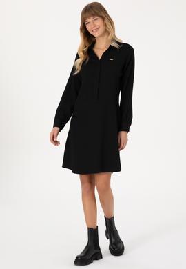 Kadın Siyah Dokuma Elbise - 50316609006