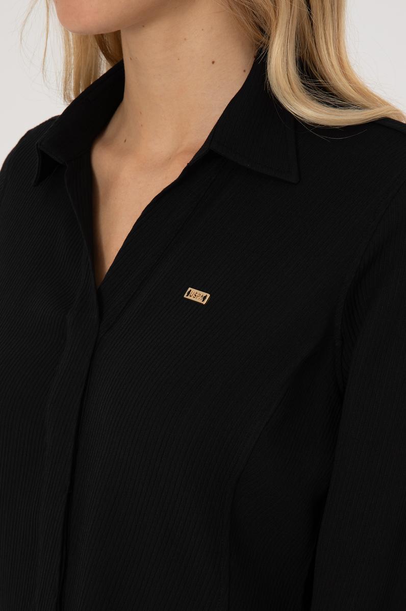 Kadın Siyah Dokuma Elbise