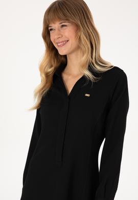 Kadın Siyah Dokuma Elbise - 50316609006