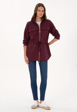 Kadın Bordo Örme Hırka - 50318035009