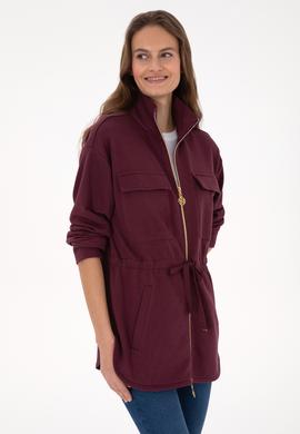 Kadın Bordo Örme Hırka - 50318035009