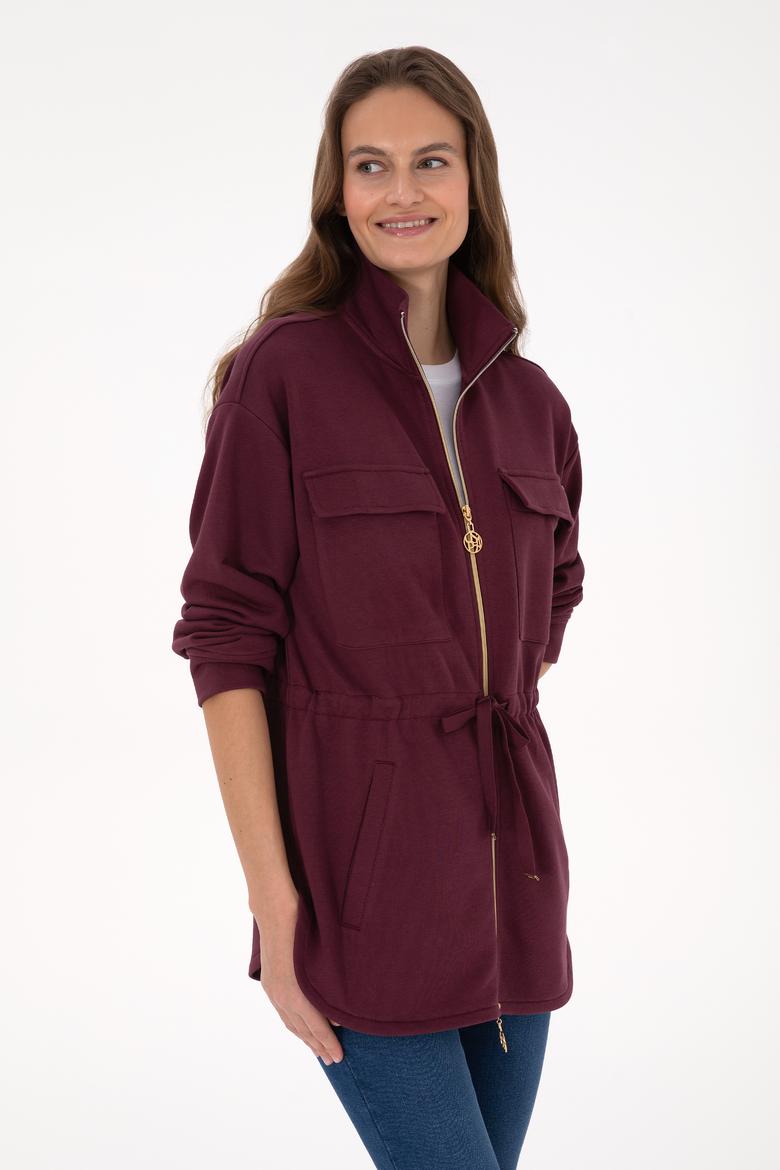 Kadın Bordo Örme Hırka - 50318035009