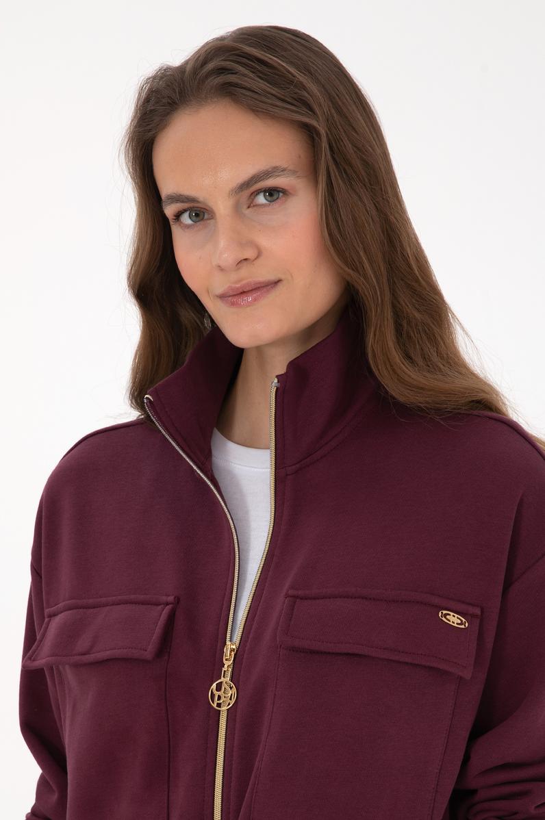 Kadın Bordo Örme Hırka