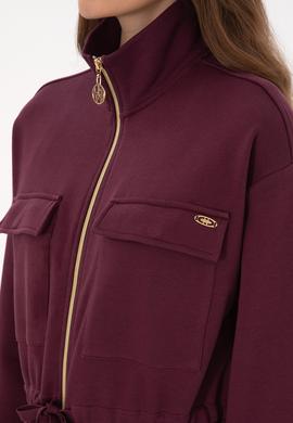 Kadın Bordo Örme Hırka - 50318035009