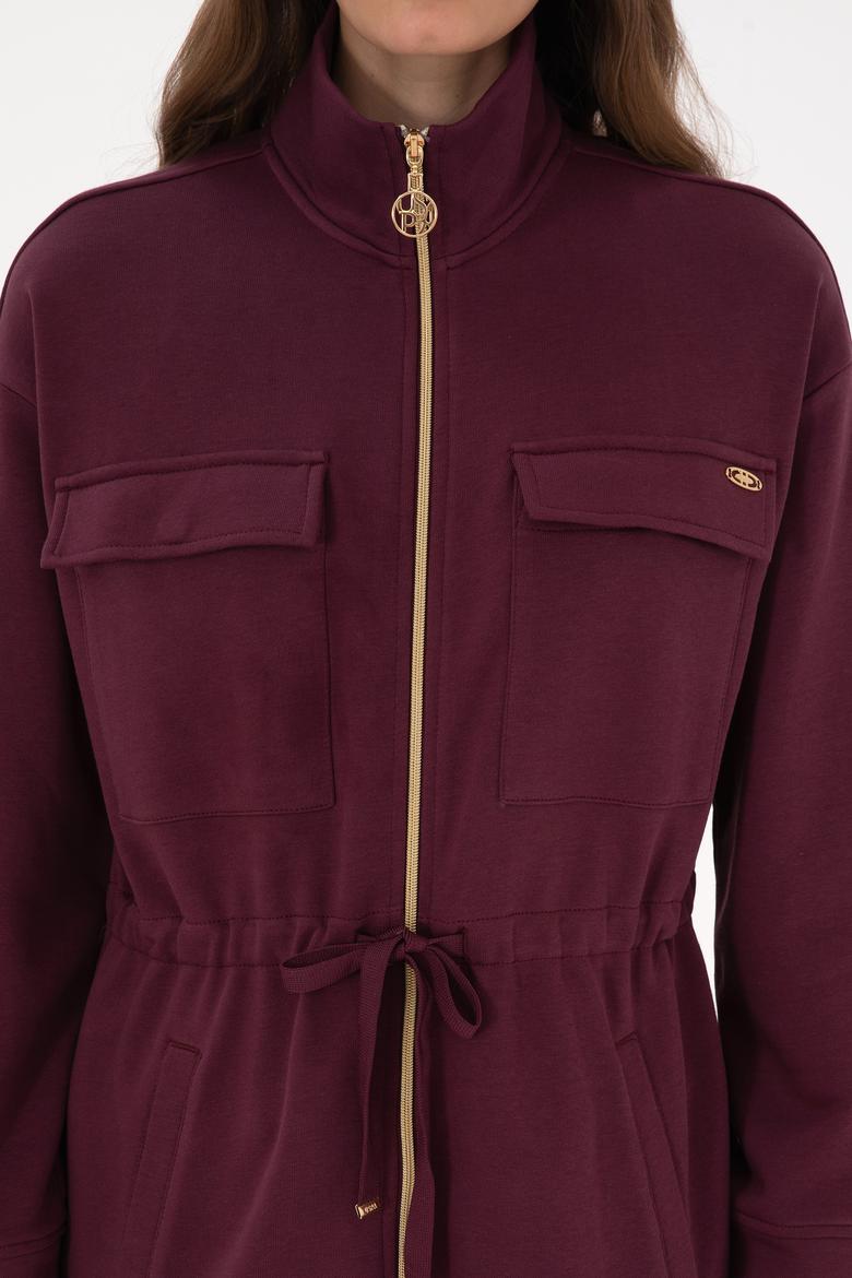 Kadın Bordo Örme Hırka - 50318035009