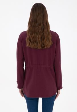 Kadın Bordo Örme Hırka - 50318035009