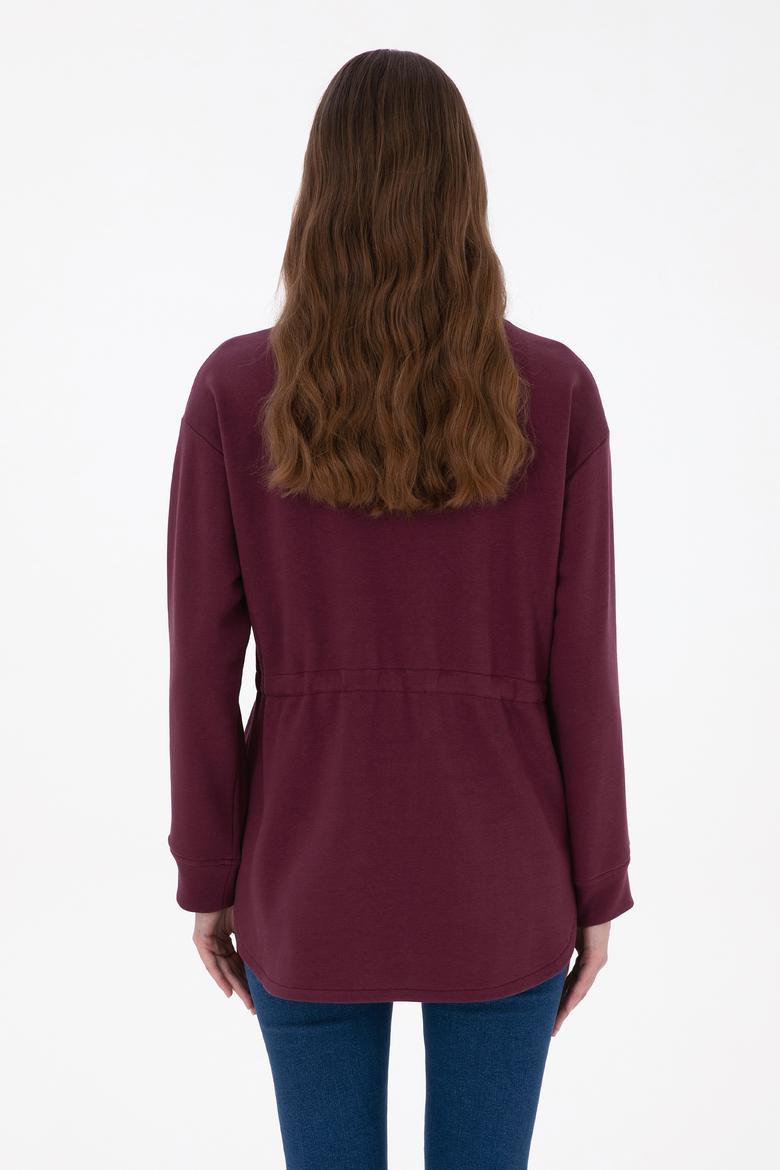 Kadın Bordo Örme Hırka - 50318035009