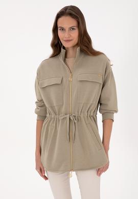 Kadın Açık Haki Örme Hırka - 50318035017