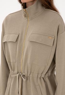 Kadın Açık Haki Örme Hırka - 50318035017