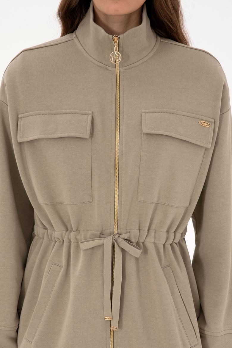 Kadın Açık Haki Örme Hırka - 50318035017