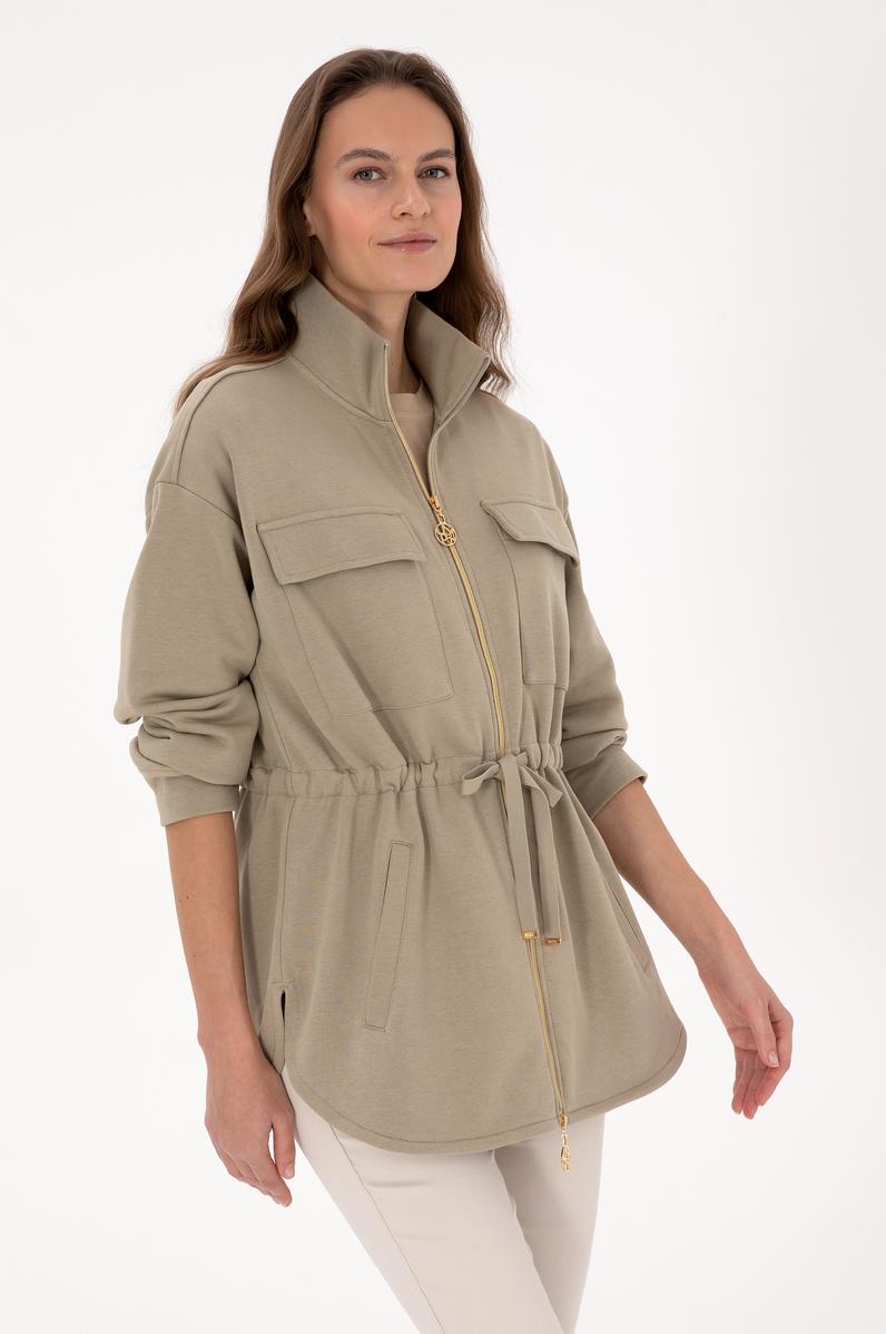 Kadın Açık Haki Örme Hırka