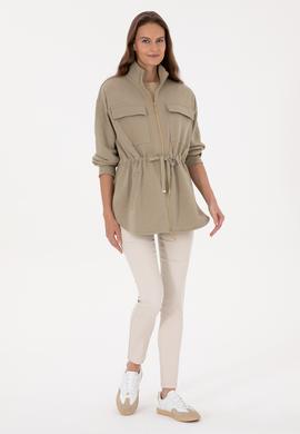 Kadın Açık Haki Örme Hırka - 50318035017