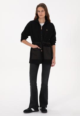 Kadın Siyah Örme Hırka - 50318098003