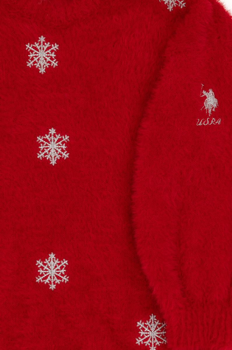 Kız Çocuk Kırmızı Triko Elbise