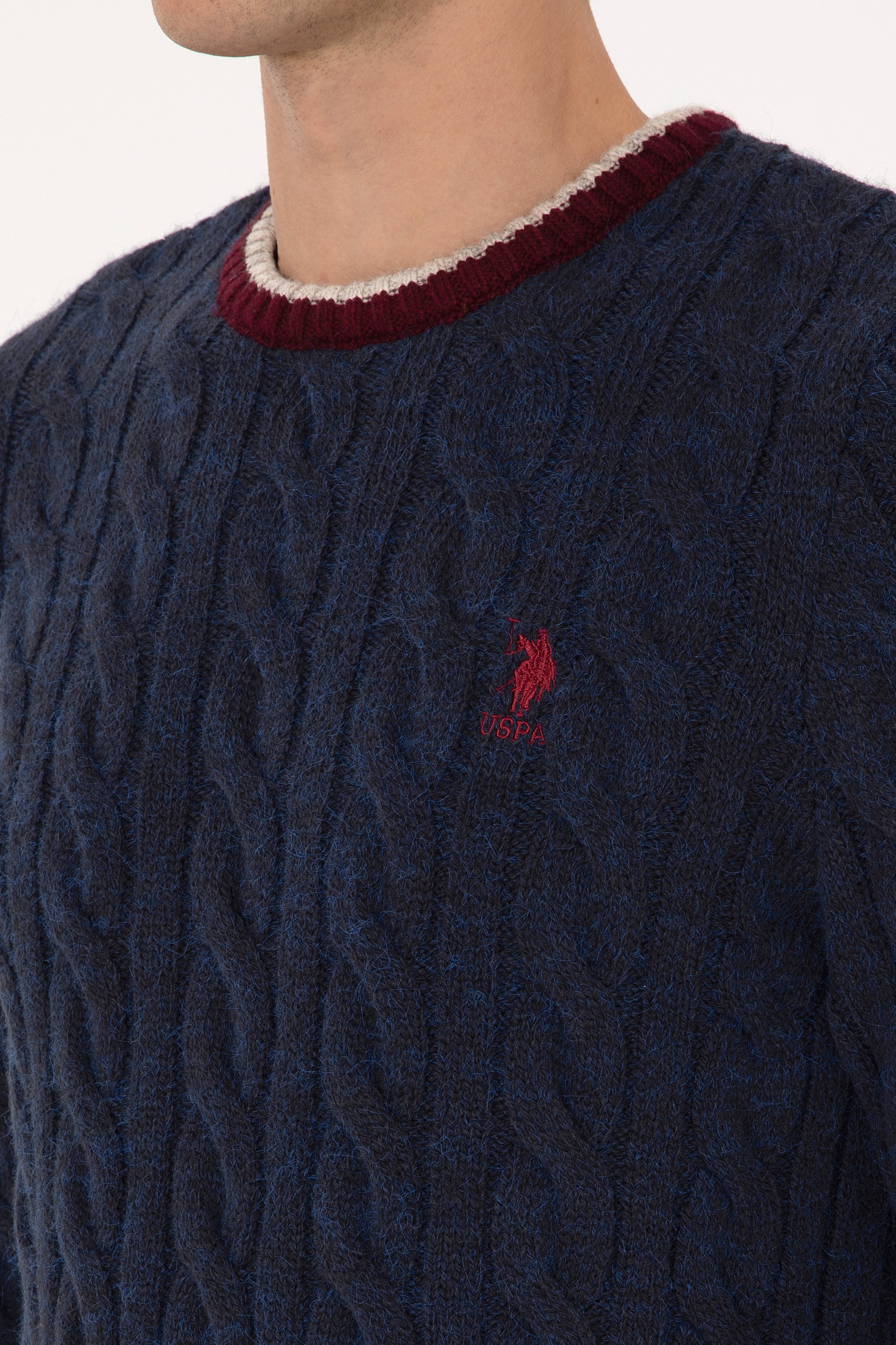 Erkek Lacivert Regular Fit Bisiklet Yaka Kazak - Image 7