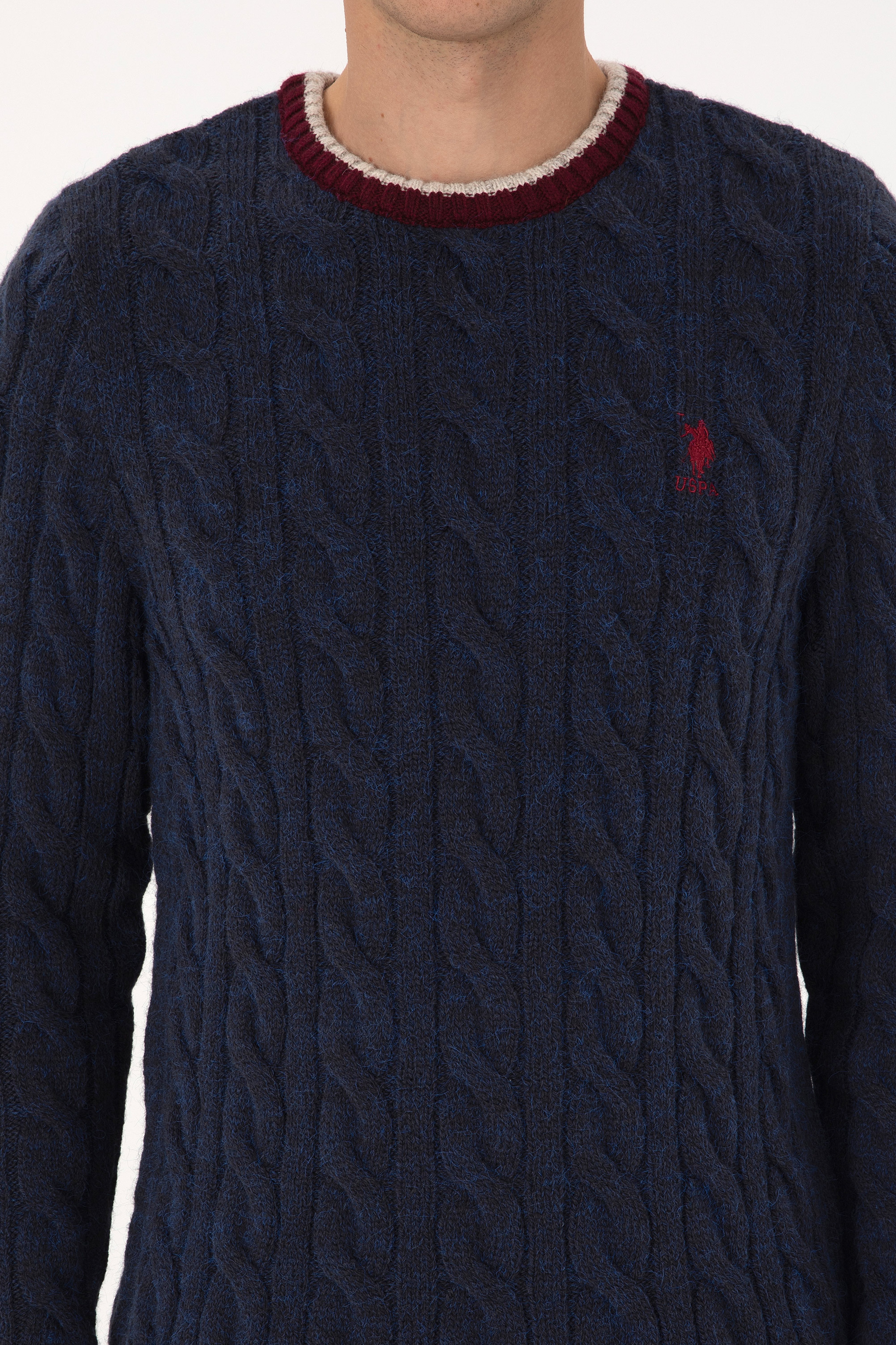 Erkek Lacivert Regular Fit Bisiklet Yaka Kazak - Image 6