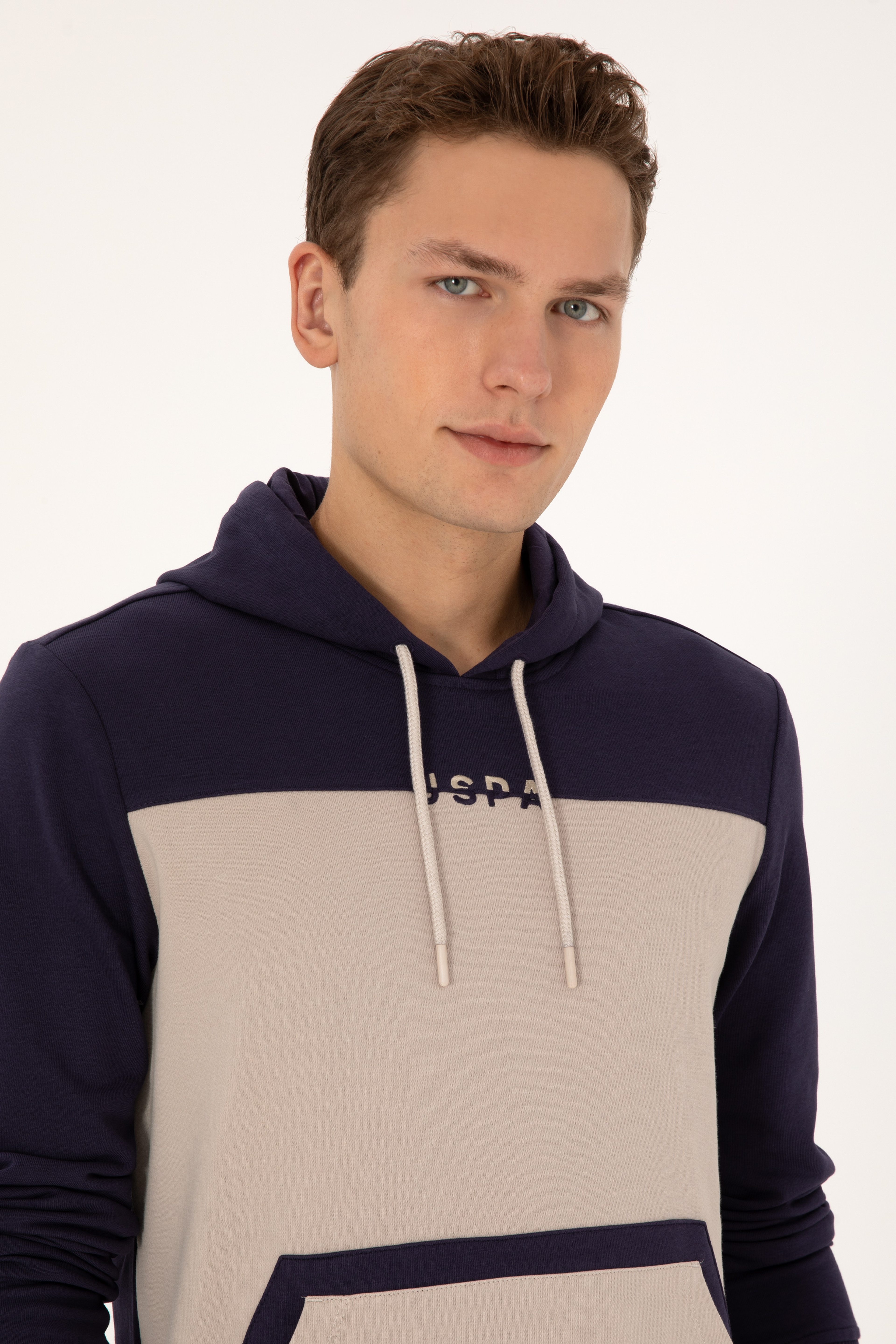 Erkek Regular Fit Kapüşonlu Mürdüm Sweatshirt - Image 2