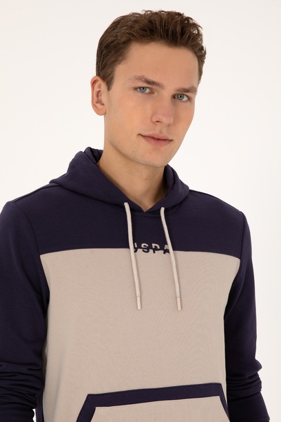 Erkek Regular Fit Kapüşonlu Mürdüm Sweatshirt